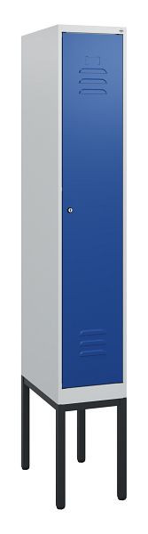 C+P Umkleidespind Classic PLUS, Gestell, 1950x300x500mm, 7035/5010, Zylinderschloss, 0800305-10 S10018
