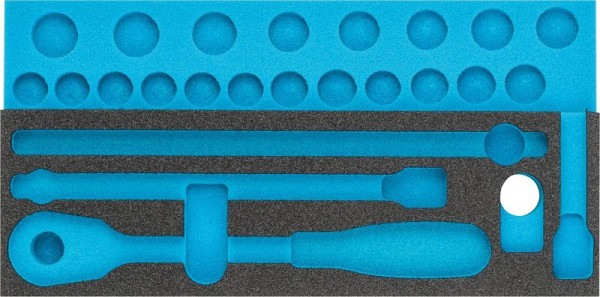 Hazet 2-componenten zachtschuim inlay, voor 900, 900 Z, afmetingen/lengte: 342 mm x 172 mm Organisatiesysteem afmeting: 1/3 (342 x 172 mm), 163-342L