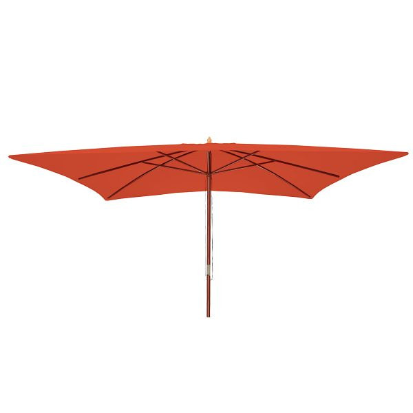Mendler Florida parasol, tuinparasol marktparasol, 3x4m polyester/hout 6kg, terracotta, 65602