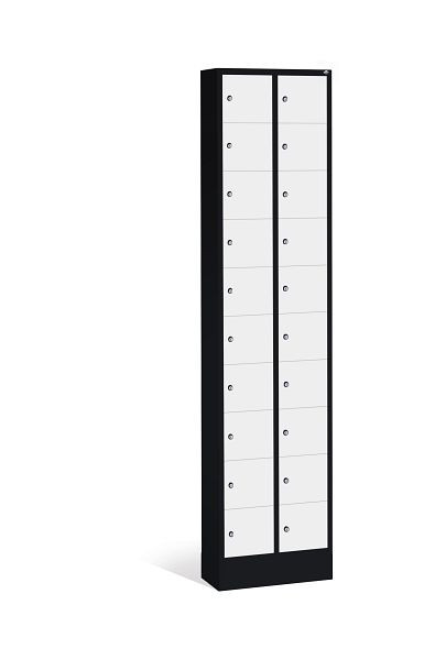 C+P kleine locker Intro, H1950xW460xD200mm, kleur: zwartgrijs/lichtgrijs, 80700-203 S10083