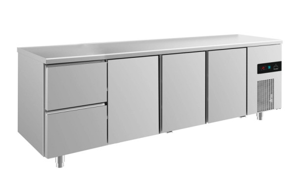 A&S Polarny koeltafel -2 tot +8°C met 3x deuren en 1x twee laden links, 2330 x 700 x 850 mm, KT4ZTTT