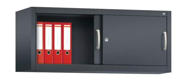 C+P bovenkast Acurado, H500xB1200xD400mm, kleur: zwart-grijs, beugelgreep, 1 niveau, 2044-00 S10040