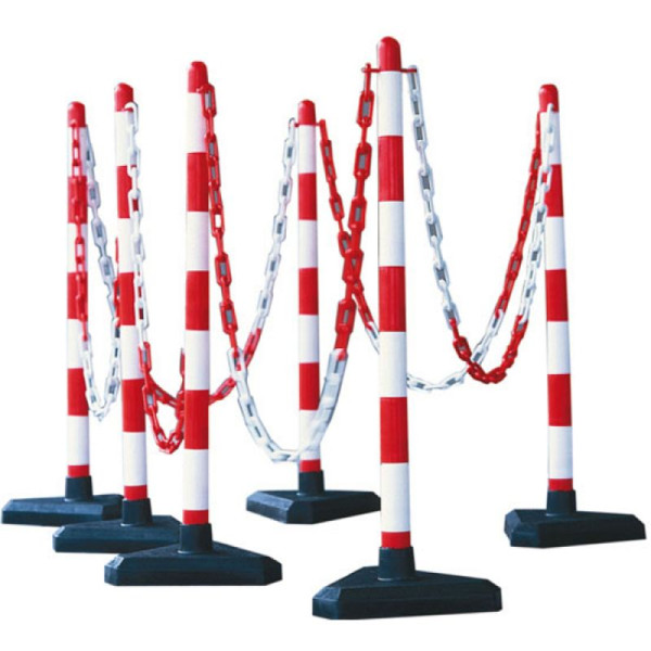 Stone HGS kettingpalen set van 6 -Guarda-, kunststof voet / beton gevuld, driehoekig / 300 mm / zwart-geel, 3,4 kg, 11651