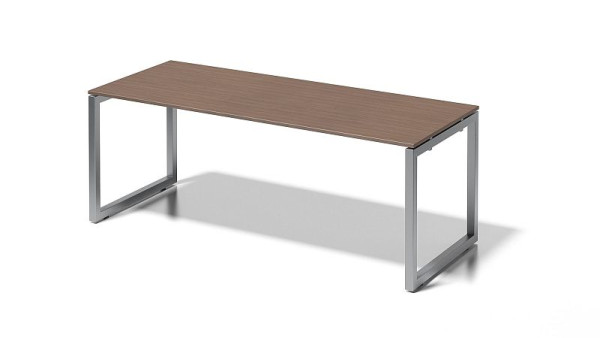 Bisley Cito bureau, 740 mm vaste hoogte O-frame, H 19 x B 2000 x D 800 mm, walnoot/zilver, DOF2008WN355