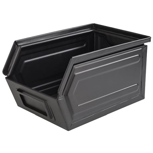 APS snackbox -INDUSTRIAL-, 23 x 15,5 cm, hoogte: 13 cm, metaal, zwart, met etiketvak, 2,4 liter, 40676
