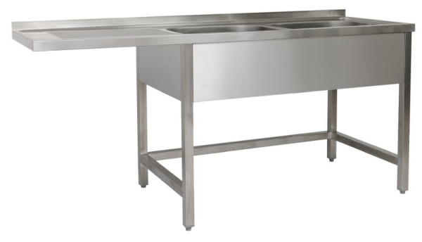 A&S Polarny spoelbak midden 1500 x 600 x 850 mm 2 spoelbakken rechts, zonder bodem, 600 mm diep, SPZO1562BR