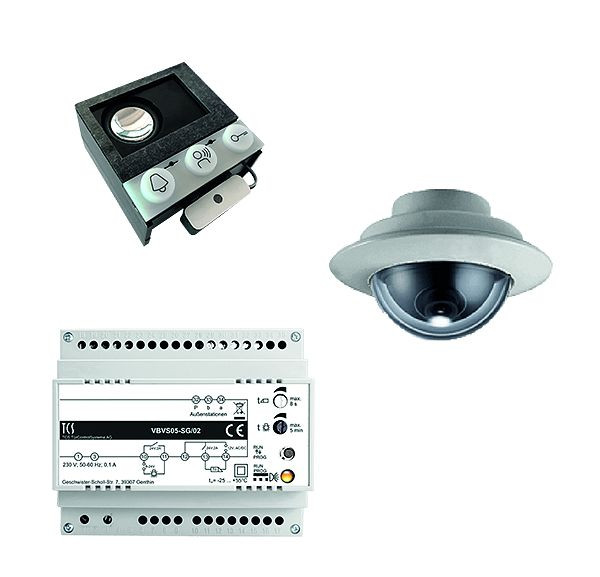 TCS video:kit met ingebouwde deurluidspreker ASI12000 + dome camera AP FVK4224 + control unit VBVS05, VK03