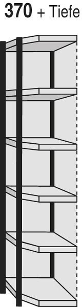 Kerkmann hoekplank Stora 100, D 300 x H 2250 mm, zilver/lichtgrijs, 51256214