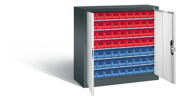 C+P tijdschriftenkast serie 13, H1000xB1000xD420mm, kleur: antracietgrijs/lichtgrijs, 133944-24 S10007