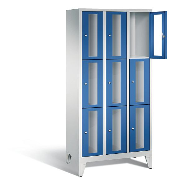 C+P lockerkast Classic, H1850xB900xD500mm, kleur: lichtgrijs / gentiaanblauw, 8010A303 S10002