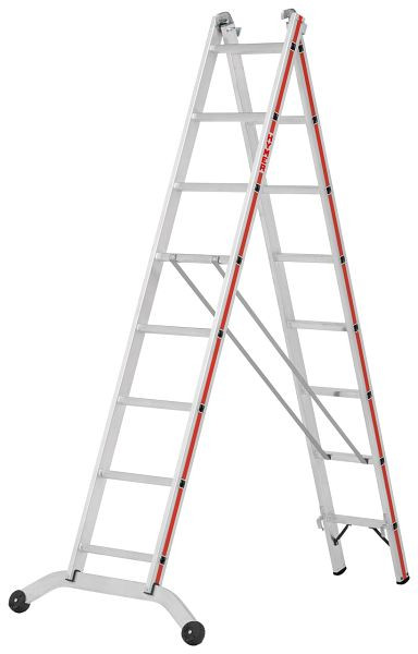HYMER multifunctionele ladder, tweedelig, 2x8 sporten, lengte ingeschoven 2,39 m / uitgeschoven 4,07 m, 604516