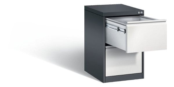 C+P hangarchiefkast Acurado, H733xB433xD590mm, kleur: zwartgrijs/lichtgrijs, handgreep, 12412-311 S10015