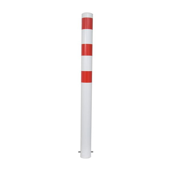 Schake afzetpaal stalen buis Ø 108 x 2,9 mm vast, voor inzetting in beton, thermisch verzinkt en wit gecoat, 493B