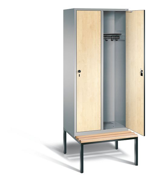 C+P Evolo kleerkast, H2090xW810xD815mm, kleur: wit aluminium / Donau esdoorn decor, 48050-22 S10400