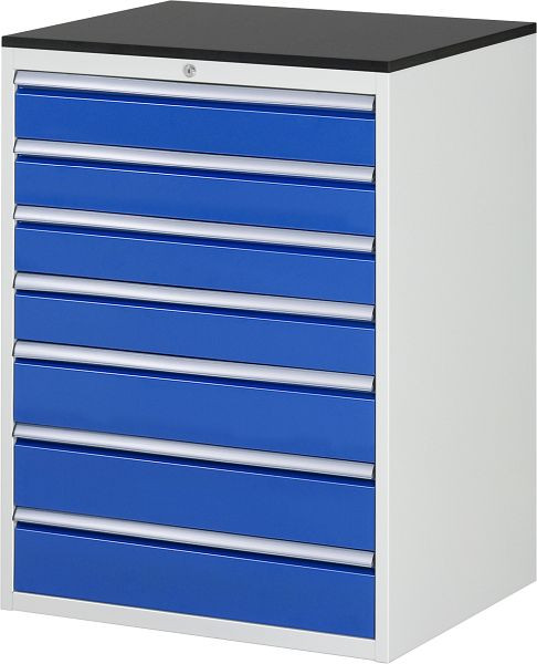 RAU ladekast serie 7000, B770xD650xH1030mm, laden: 4xH120, 3xH150mm, werkblad melaminehars gecoat, 03-XL7.10A-M.11
