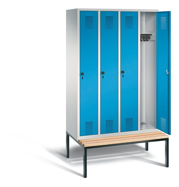 C+P Evolo kleerkast, H2090xB1190xD815mm, kleur: lichtgrijs / lichtblauw, 48050-40 S10007