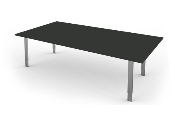 Kerkmann bureau extra groot / vergadertafel, vorm 5, B 2000 x D 1000 x H 680-820 mm, antraciet, 11416713