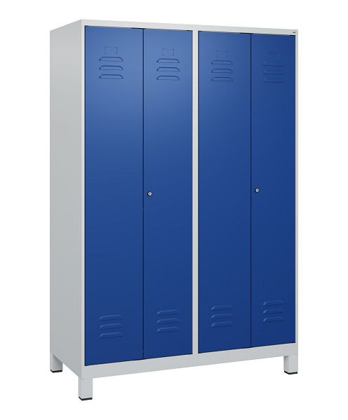 C+P luierkastje Classic PLUS SW, voeten, 4 vakken, 1800x1200x500mm, 7035/5010, cilindersloten, 0800127-40 S10018