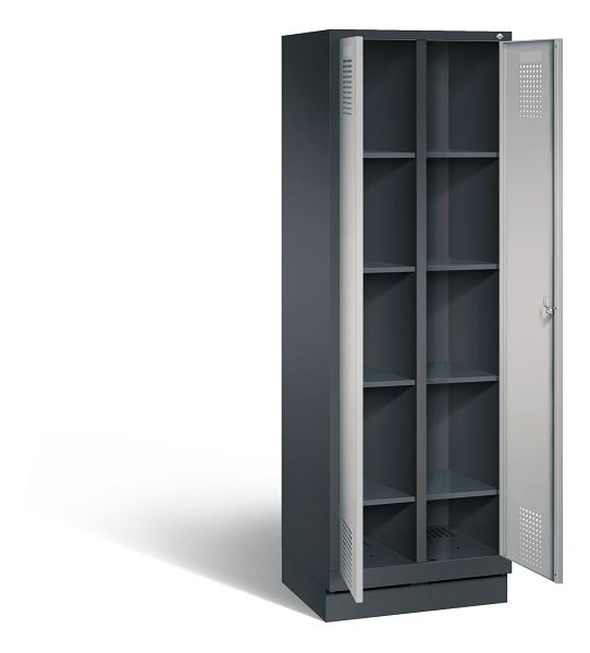 C+P washok Evolo, H1800xW610xD500mm, kleur: zwart-grijs/wit aluminium, 48022-20B S10031