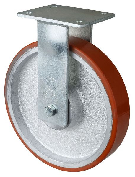 BS Rollen zwaarlastwiel, bokwiel, wielbreedte 50 mm, wiel-Ø 250 mm, draagvermogen 1300 kg, polyurethaan gegoten 95 Shore A, gegoten, kogellager, RR110.C10.250