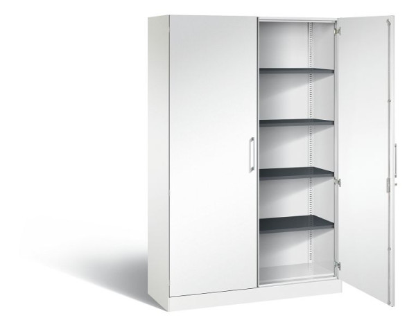 C+P vleugeldeurkast Asisto, H1980xB1200xD435mm, kleur: verkeerswit, beugelgreep, 5 FH, 141001-000 S10240