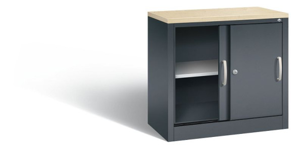 C+P dressoir met schuifdeuren Acurado, H720xB800xD400mm, kleur: antracietgrijs, beugelgreep, 2 niveaus, 5722-00 S10443