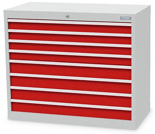 Bedrunka + Hirth ladekast mm, R 36-16, 8 laden, 980 x 500 x 819 mm, paneelhoogte in mm: 4x75, 4x100, draagvermogen in kg: 75, 98.44000-75