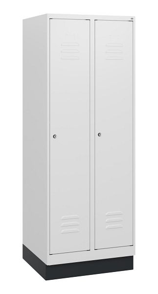 C+P luierkluis Classic PLUS, onderbouw, 2 vakken, 1630x600x500mm, 9016/9016, cilindersloten, 0800205-20 S10029