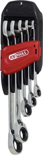 KS Tools GEARplus® RINGSTOP ratel-ringsleutelset, haaks, 5-delig, 503.4955
