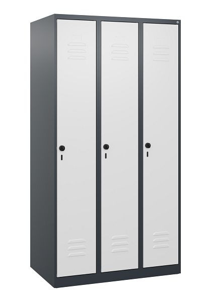 C+P luierkluis Classic PLUS met middenwand, 3 vakken, 1700x900x500mm, 7016/7035, veiligheidsdraaigrendel, 0800007-30F S10011