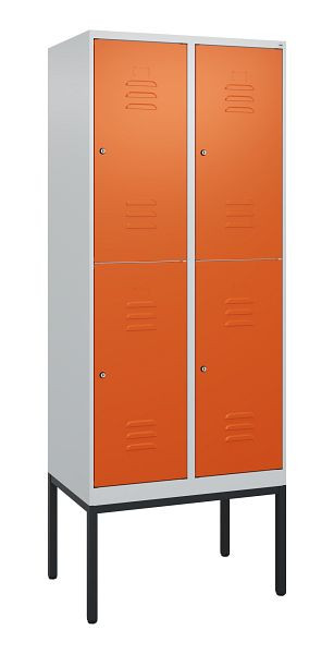 C+P dubbeldekskast Classic PLUS, frame, 2 vakken, 2120x800x500mm, 7035/2004, cilindersloten, 0803307-22 S10061