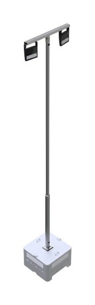 Schake lampenmast SET2, bestaande uit: 1x betoninstallatievoorziening, 1000 kg, 1x opvouwbare stalen mast, 6,00 m, verzinkt, 1x schijnwerpertraverse, 353160-SET2