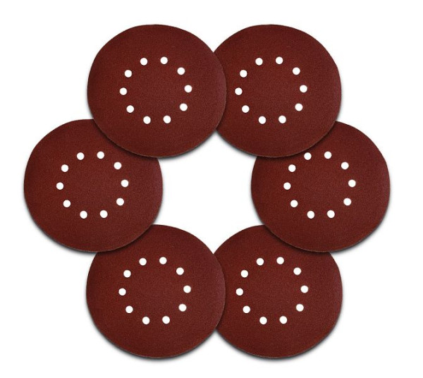 VaGo-Tools Velcro schuurschijven 225 mm schuurpapier 10 gaats, korrel 100, VE: 25 stuks, SV-225-mit-100-1_zv