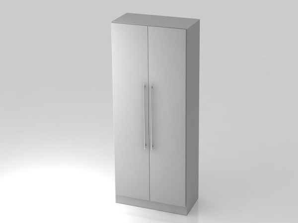 Hammerbacher kledingkast 5OH, onderpaneel, relinggreep grijs/grijs, 80x42x200,4 cm (BxDxH), V7200/5/5/RE
