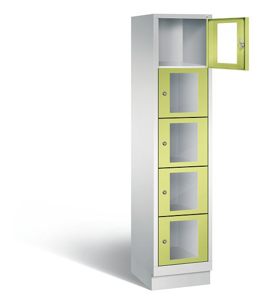 C+P lockerkast Classic, H1800xB420xD500mm, kleur: lichtgrijs / virid groen, 8020A125 S10007