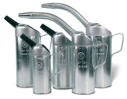 DENIOS maatbeker van blik, met flexibele tuit, inhoud 1 liter, 157-984