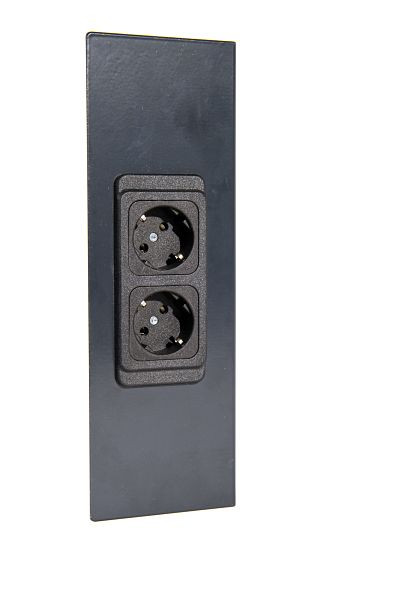 Ulmia Energiemodul mit Doppelsteckdose, Schukosteckdose 230 V verkabelt, 300 x 100 x 35 mm, 196.761