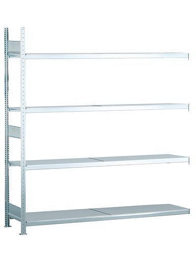 Schulte breedvakstelling met stalen legborden, aanbouwveld, 4 opbergniveaus, vakbreedte 2000 mm, 2006 x 636 x 2500 mm, 278893