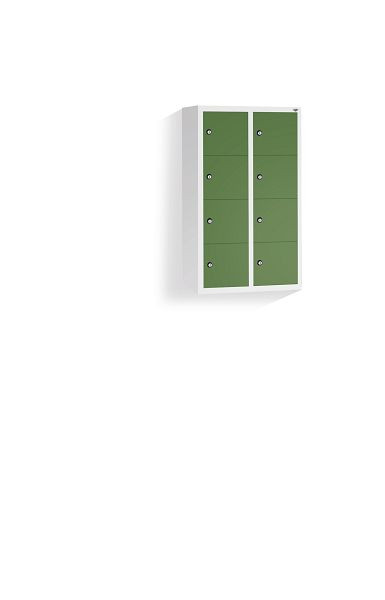 C+P kleine locker Intro, H770xB460xD200mm, kleur: lichtgrijs / reseda groen, 80700-233 S10020