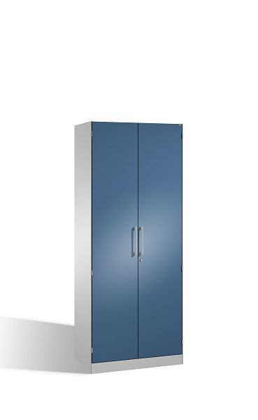 C+P vleugeldeurkast Asisto, H1980xB800xD435mm, kleur: lichtgrijs / verre blauw, beugelgreep, 5 niveaus, 141003-000 S10183