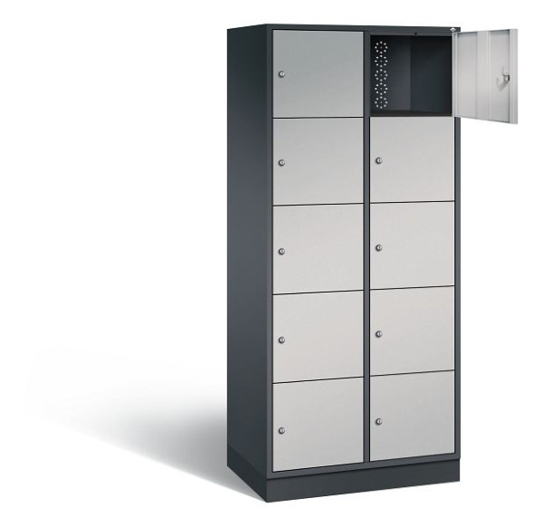 C+P XL lockerkast Intro, H1950xW820xD490mm, kleur: zwart-grijs/wit aluminium, 8570-202 S10138