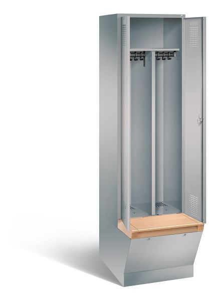 C+P zwart wit kastje Evolo, H2090xW610xD815mm, kleur: wit aluminium, 48056-20 S10319