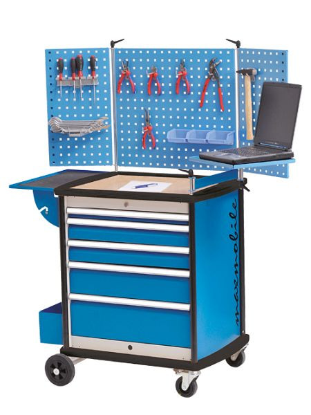 Bedrunka+Hirth maxmobile 2 met geperforeerde plankstructuur, R 24-16, aantal lades: 5, afmetingen in mm (BxDxH): 780 x 580 x 1540, 08.89.303-2