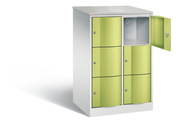 C+P XL lockerkast Resisto, H1255xB772xD640mm, kleur: lichtgrijs / virid groen, 8573-273 S10118