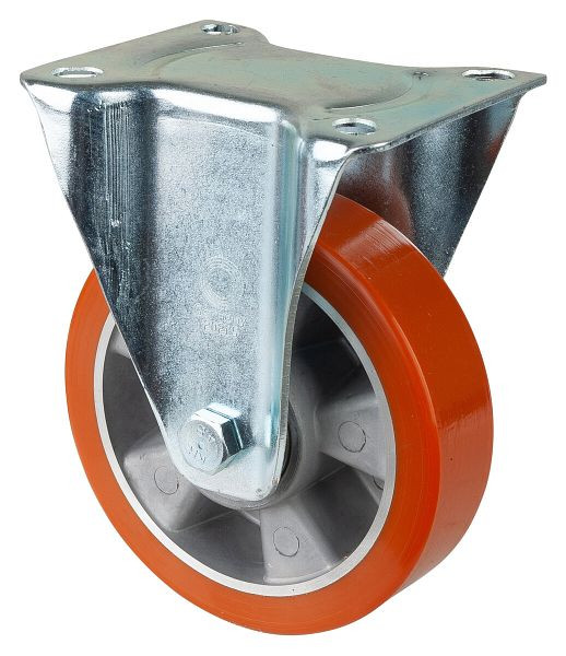 BS rollen transportrol, vaste rol, wielbreedte 40 mm, wiel-Ø 150 mm, draagvermogen 250 kg, gegoten polyurethaan, aluminium wiellichaam, kogellager, L410.B90.150