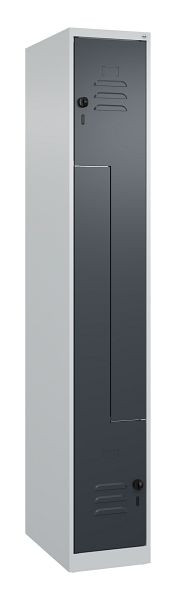 C+P Z-Spind Classic PLUS, 2 Abteile, 1850x300x500mm, 7035/7016, Drehriegel, 080003-102 S10018