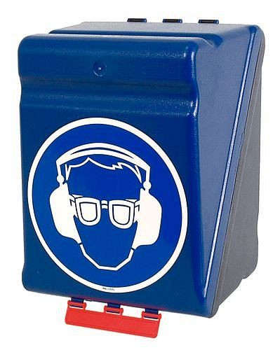 DENIOS maxibox voor het opbergen van oog-/gehoorbescherming, blauw, 116-491