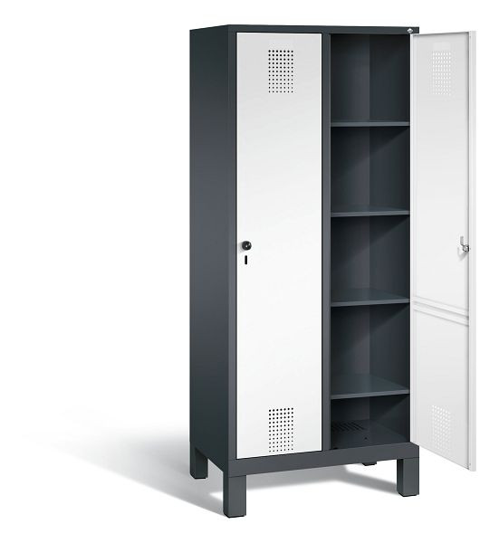 C+P washok Evolo, H1850xW810xD500mm, kleur: zwartgrijs / verkeerswit, 48010-22B S10012