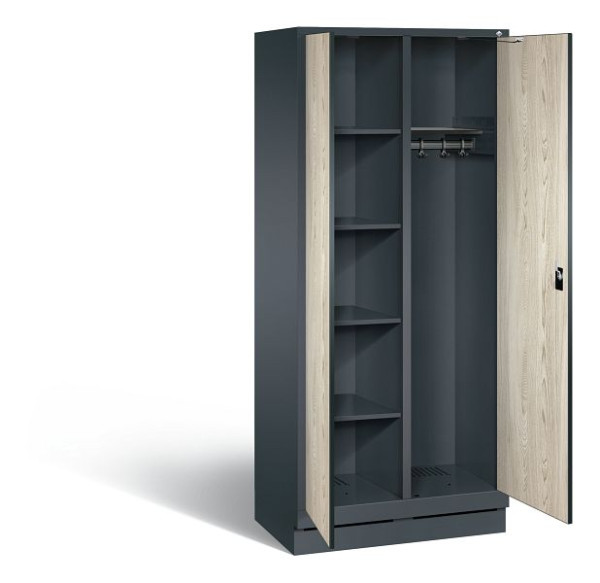 C+P reinigingsmiddelenkast Evolo, H1800xW810xD500mm, kleur: antracietgrijs / Sen ash decor, 48160-22 S10136