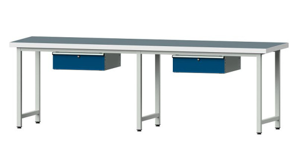 ANKE werkbanken werktafel, model 193, 2800 x 800 x 900 mm, RAL 7035/5010, UBP 50 mm, 401.475